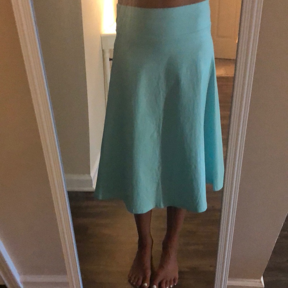 Mid calf Turquoise skirt